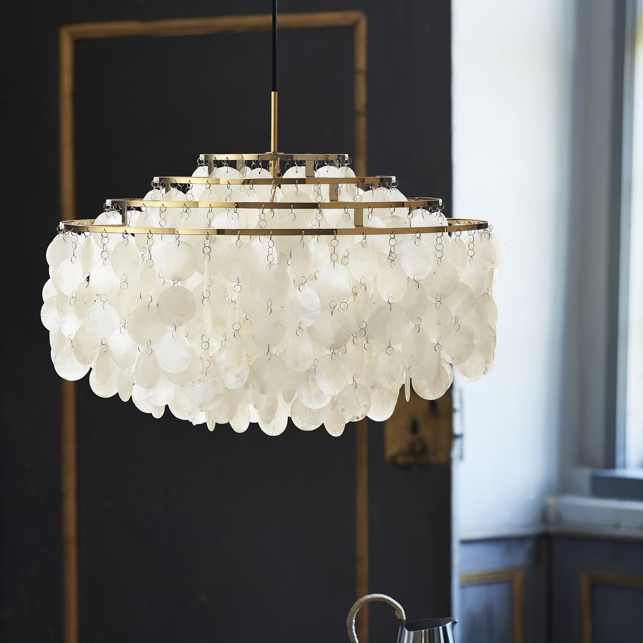 Elios Elegant Capiz Shell Chandelier - Neutralighting