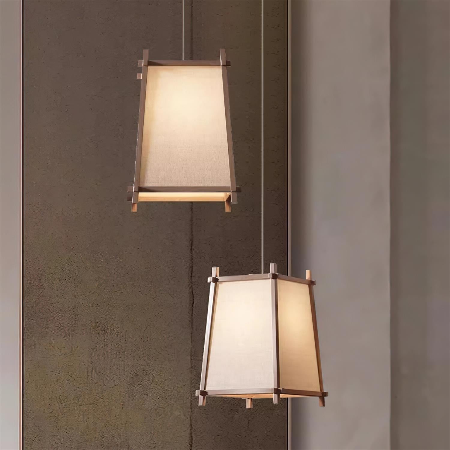 Calira Pendant Light Fabric Geometric - Neutralighting