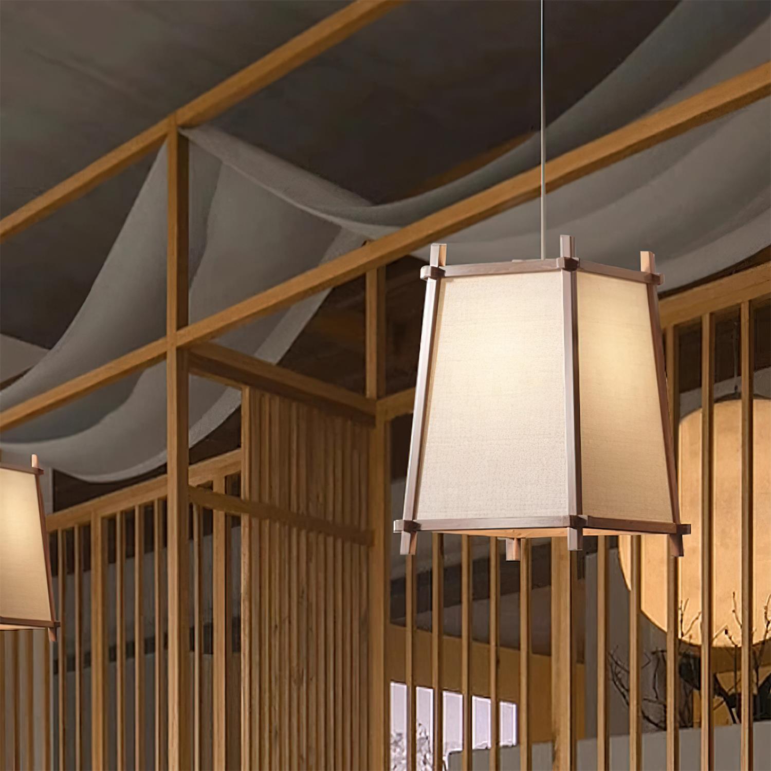 Calira Pendant Light Fabric Geometric - Neutralighting