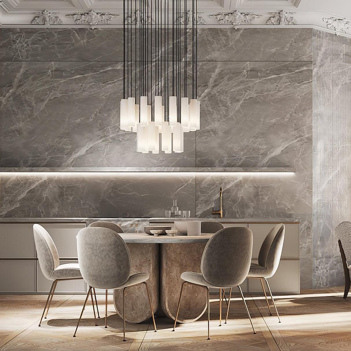 Nyxara Cluster Alabaster Pendant Light Staircase - Neutralighting