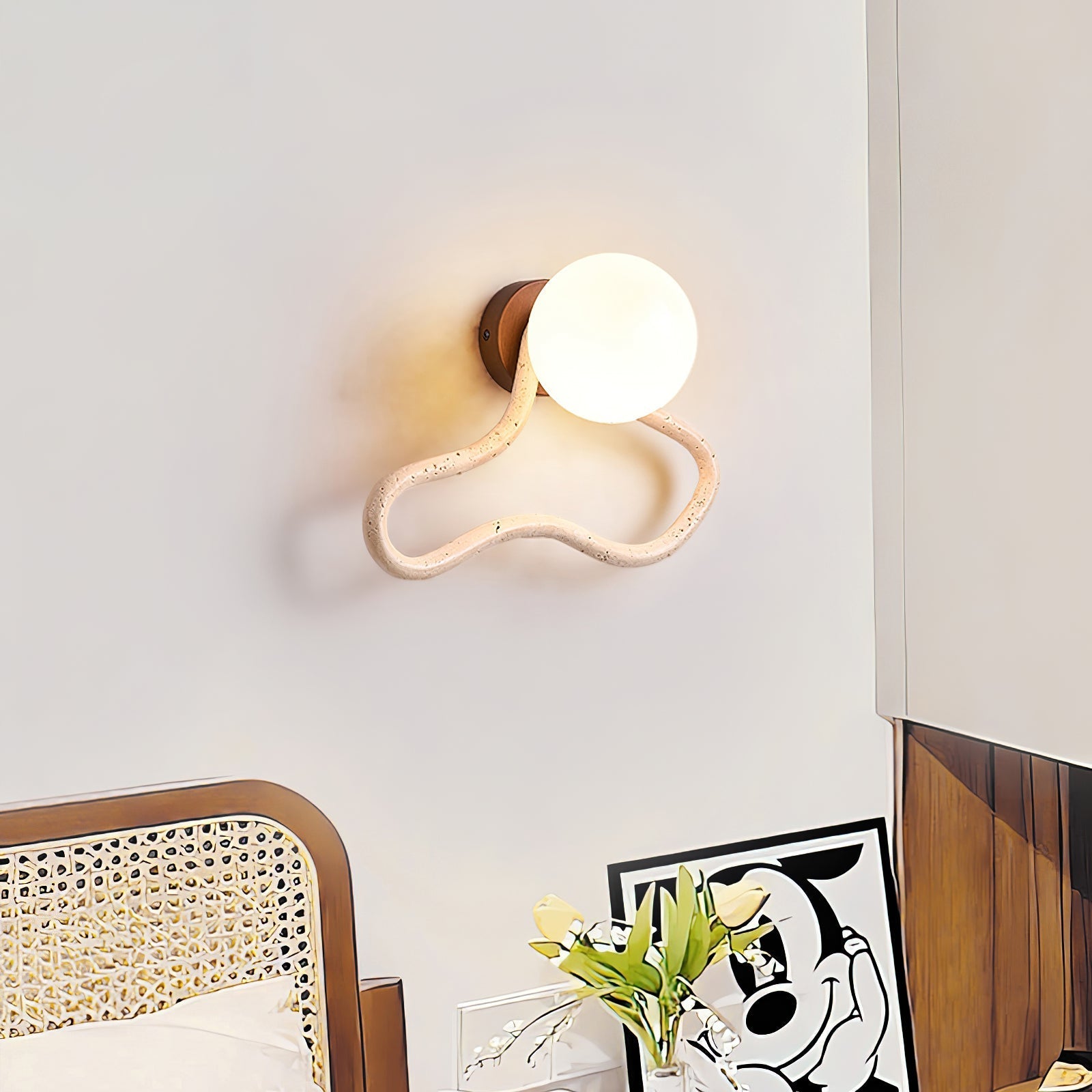Ritta Cute Wall Lamp Travertine Wave-like - Neutralighting