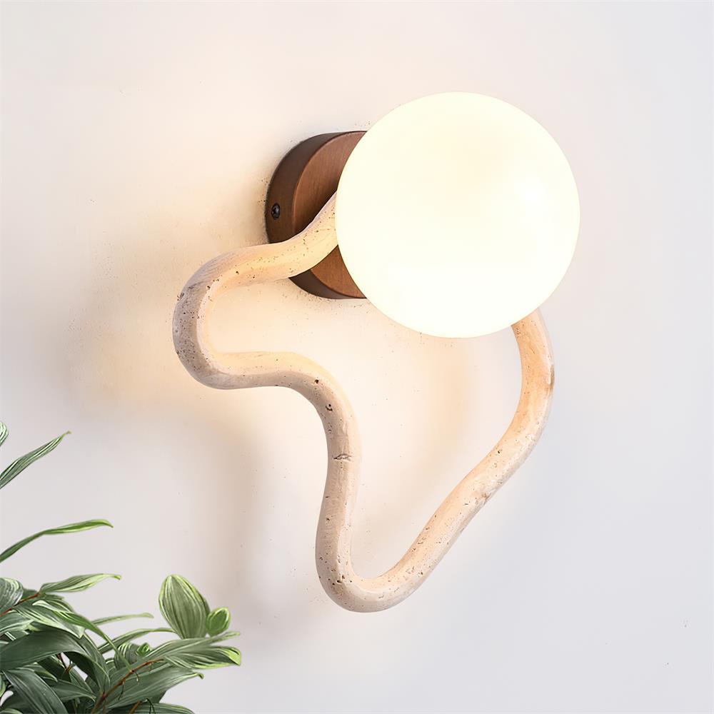 Ritta Cute Wall Lamp Travertine Wave-like - Neutralighting