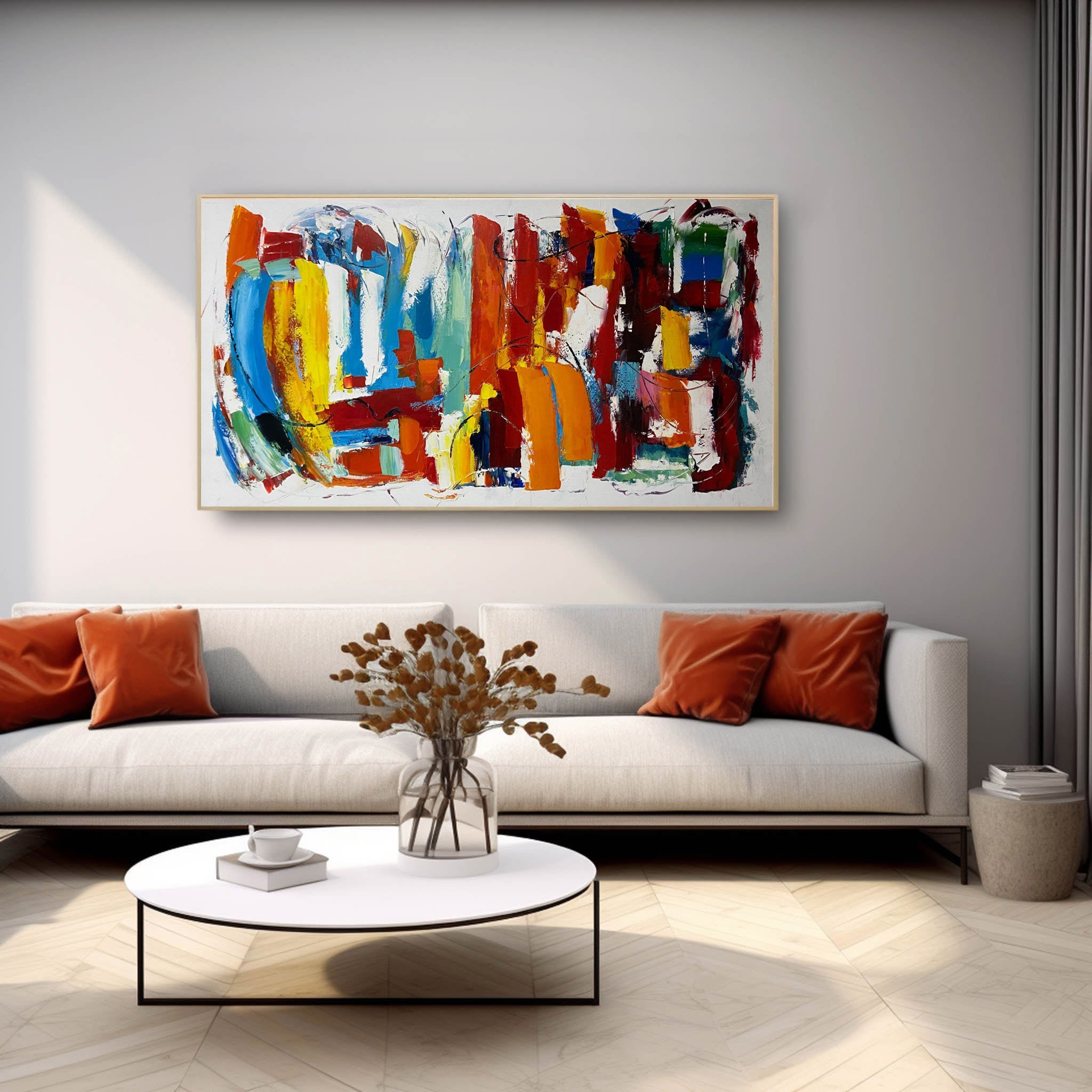 Wall Art Multicolor Abstract Energetic Pop