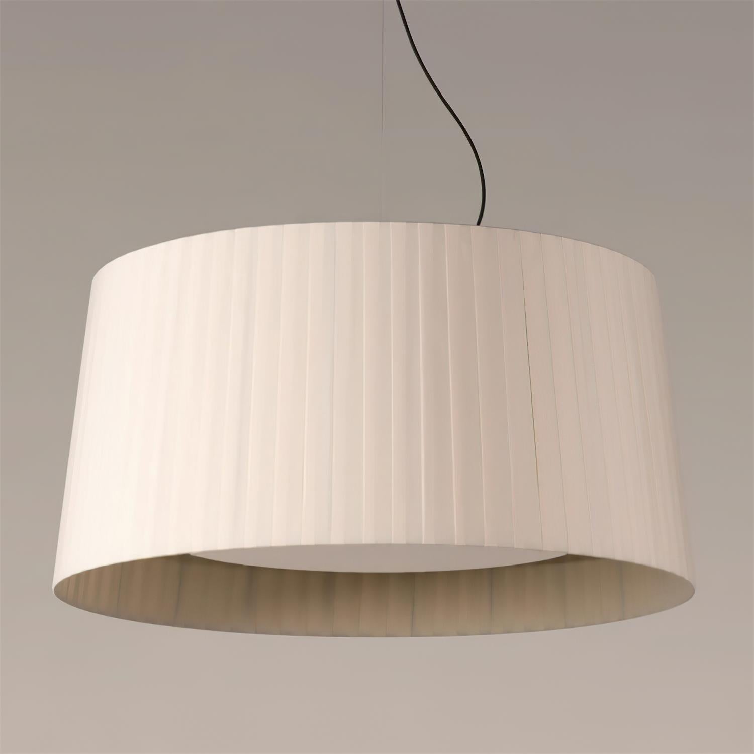 Pendant Light Pleated Fabric Drum - Neutralighting