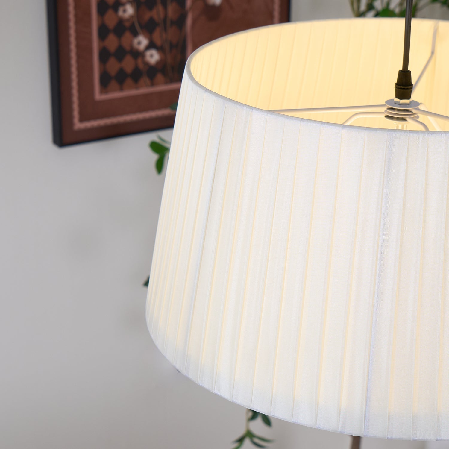 Pendant Light Pleated Fabric Drum - Neutralighting
