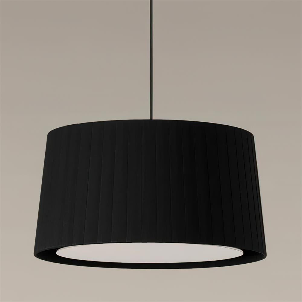 Pendant Light Pleated Fabric Drum - Neutralighting