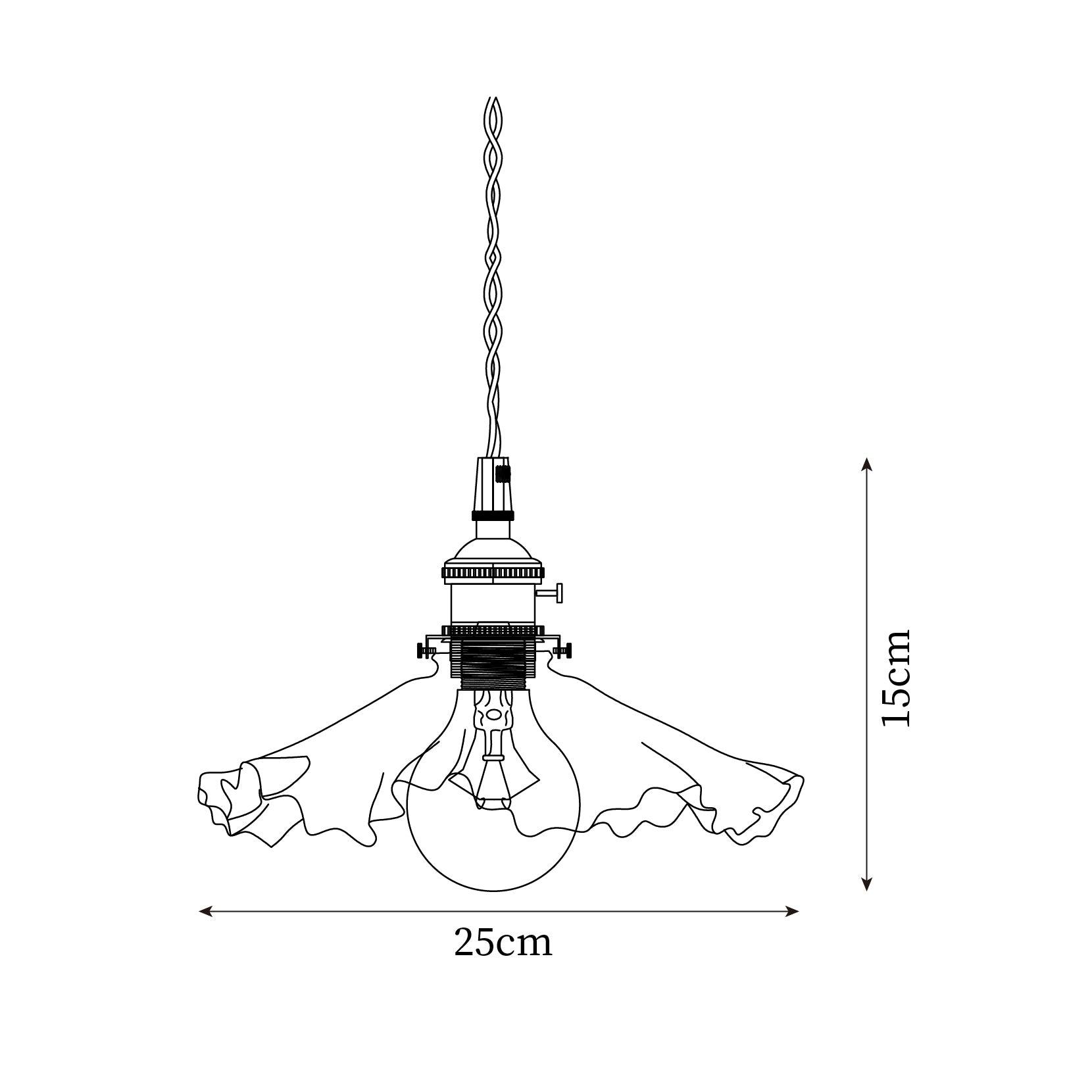 Pendant Lamp Glass Ruffle Shade Brass Warm Glow - Neutralighting
