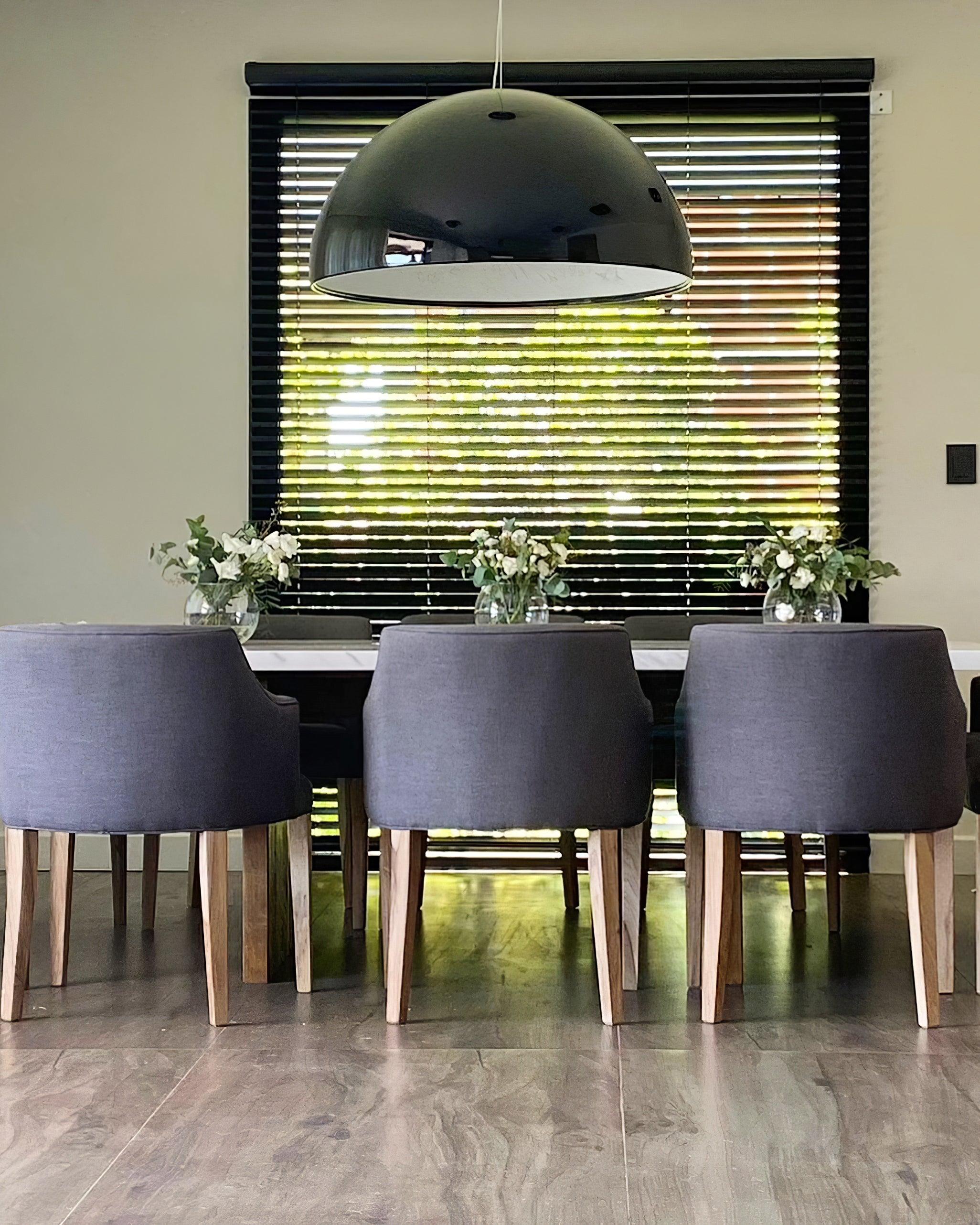 Pendant Lamp Black Dome with Embossed Plaster Interior Elegant - Neutralighting