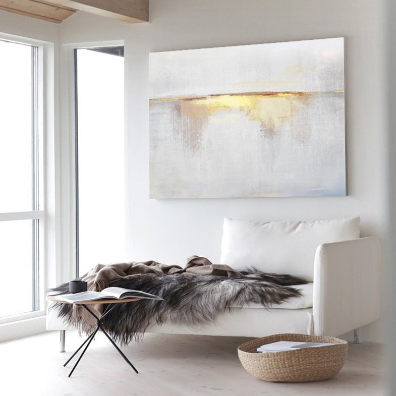 Golden Horizon Minimalist Abstract Textured Wall Art