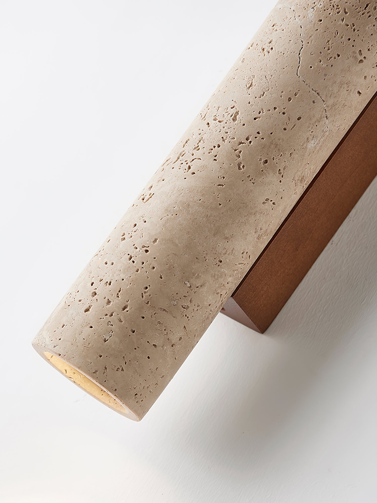 Olvaros Slim Cylinder Travertine Wall Light - Neutralighting