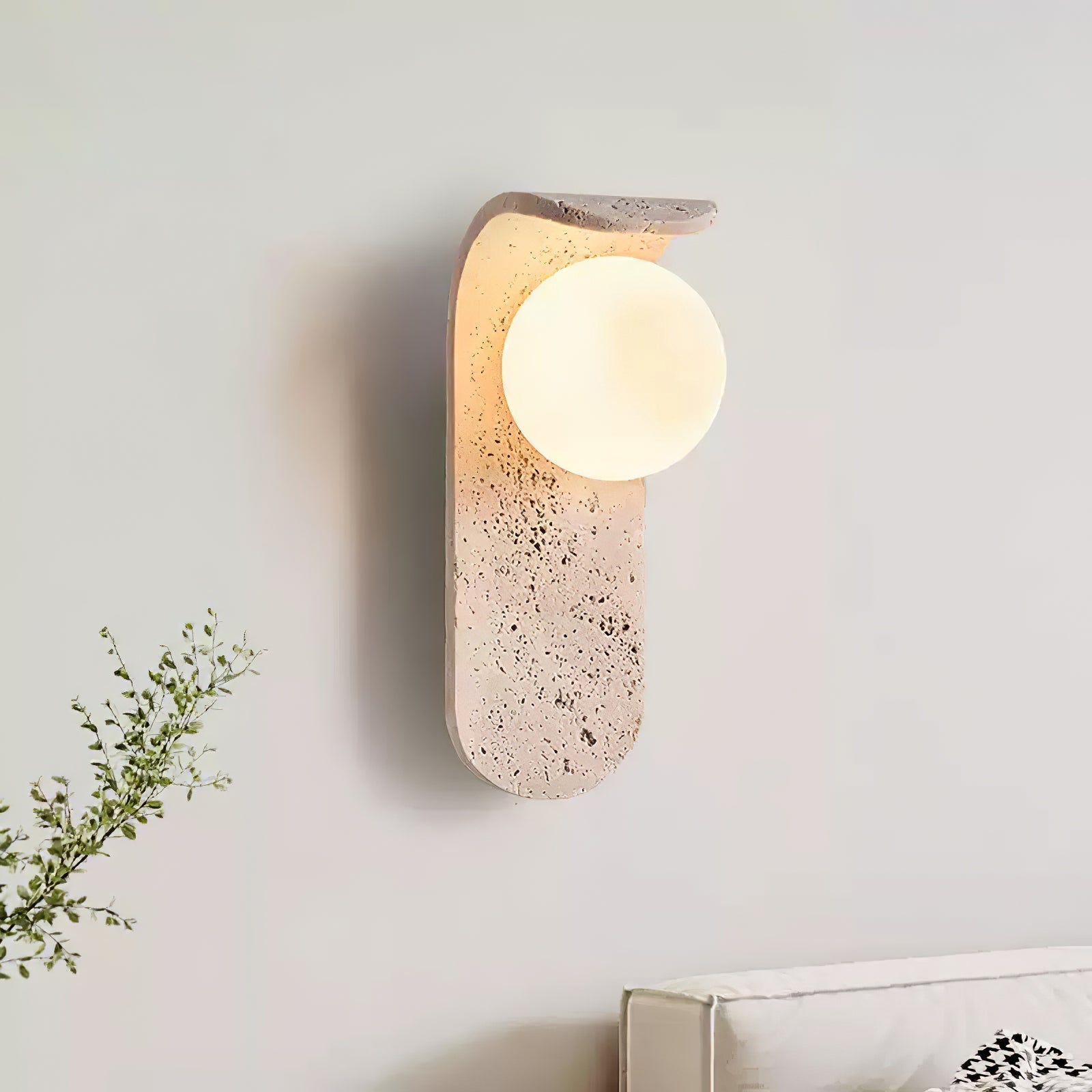 Cutalos Sconce-Frame Travertine Wall Light - Neutralighting
