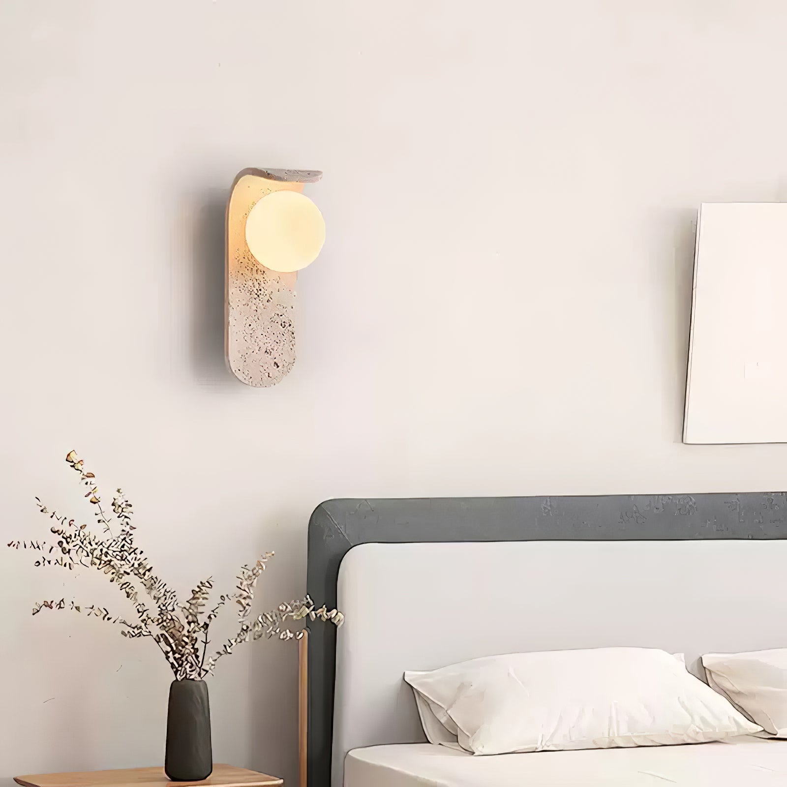 Cutalos Sconce-Frame Travertine Wall Light - Neutralighting