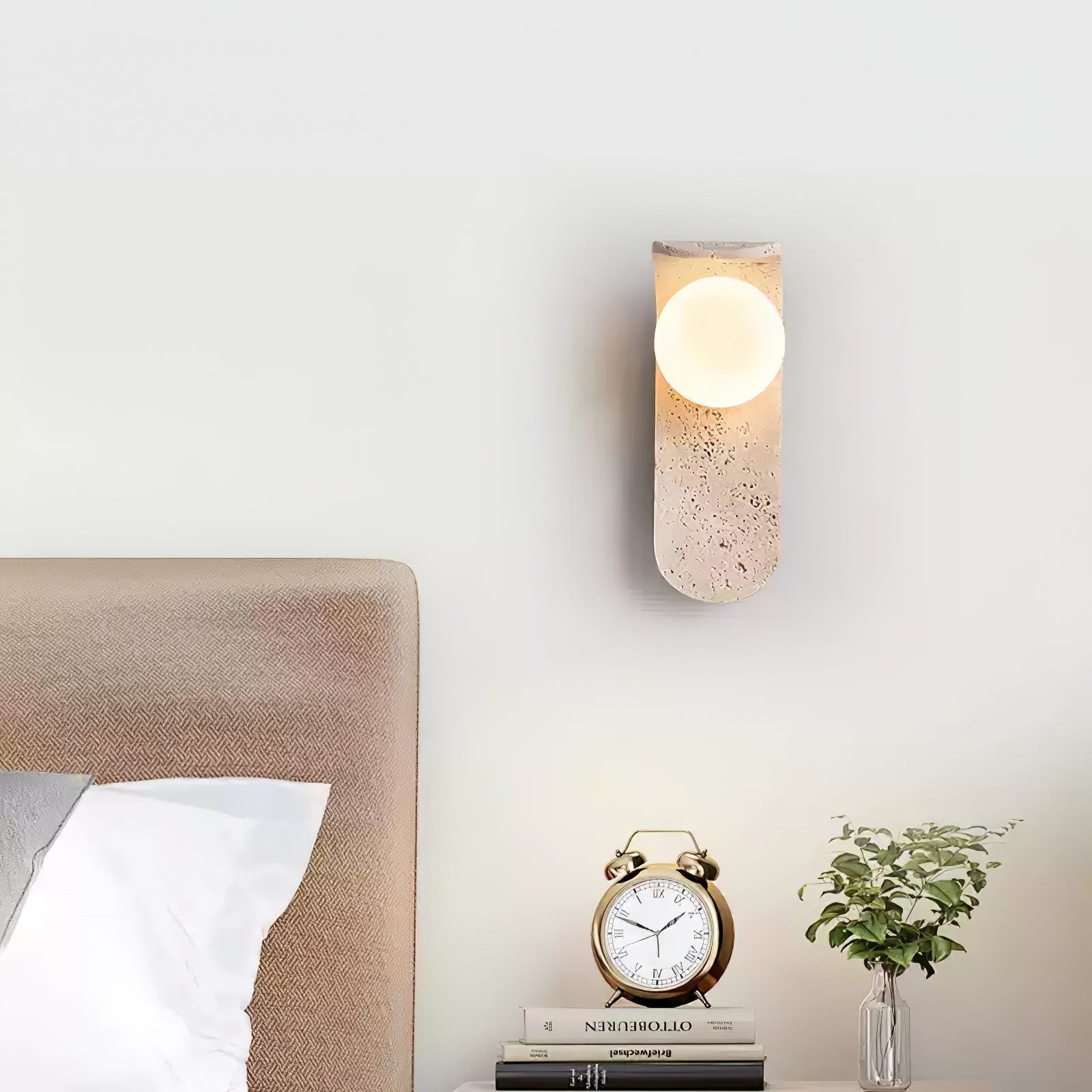 Cutalos Sconce-Frame Travertine Wall Light - Neutralighting