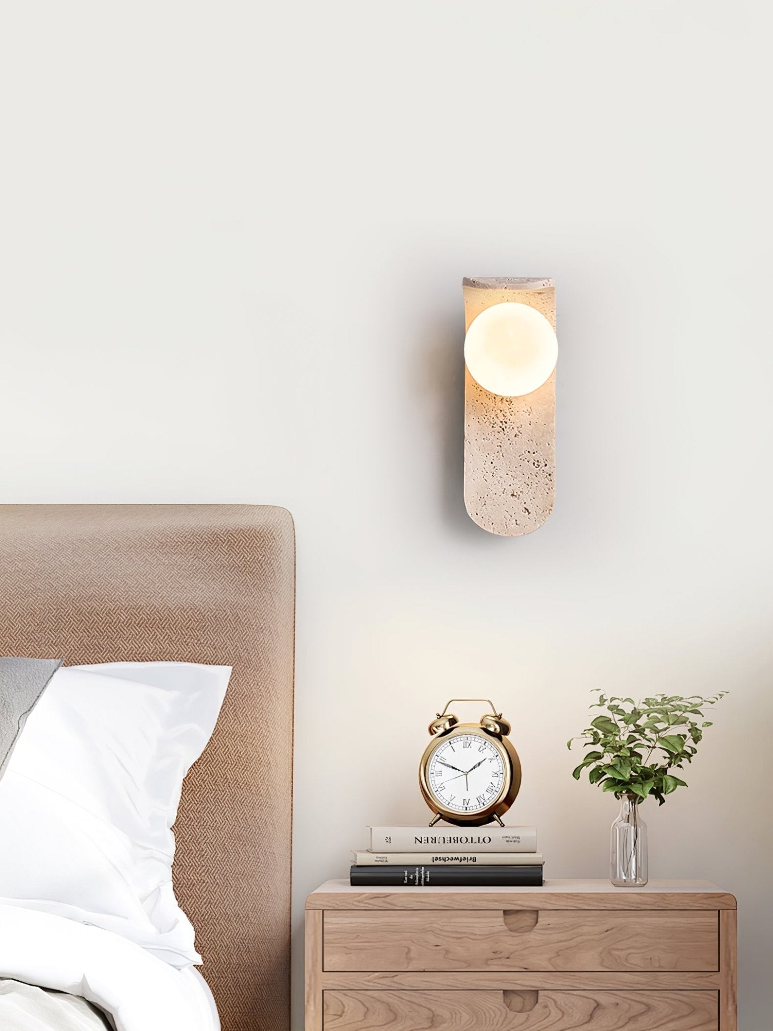 Cutalos Sconce-Frame Travertine Wall Light - Neutralighting