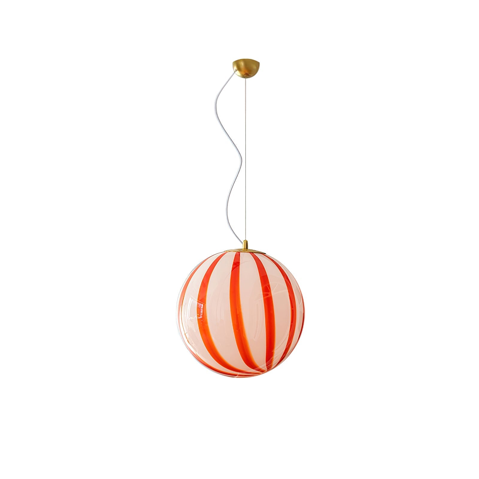 Pendant Light Metal&Glass Shade Striped Globe for Dining Room - Neutralighting