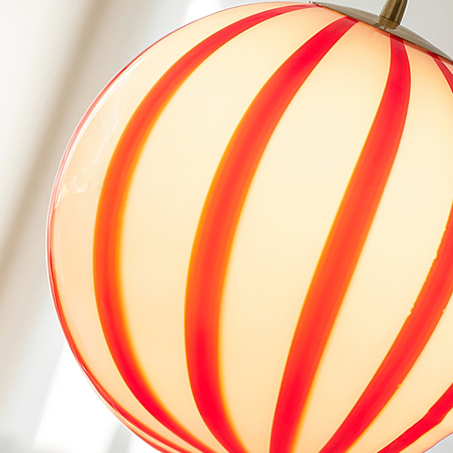 Pendant Light Metal&Glass Shade Striped Globe for Dining Room - Neutralighting
