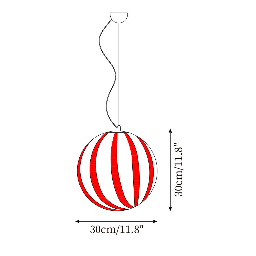 Pendant Light Metal&Glass Shade Striped Globe for Dining Room - Neutralighting