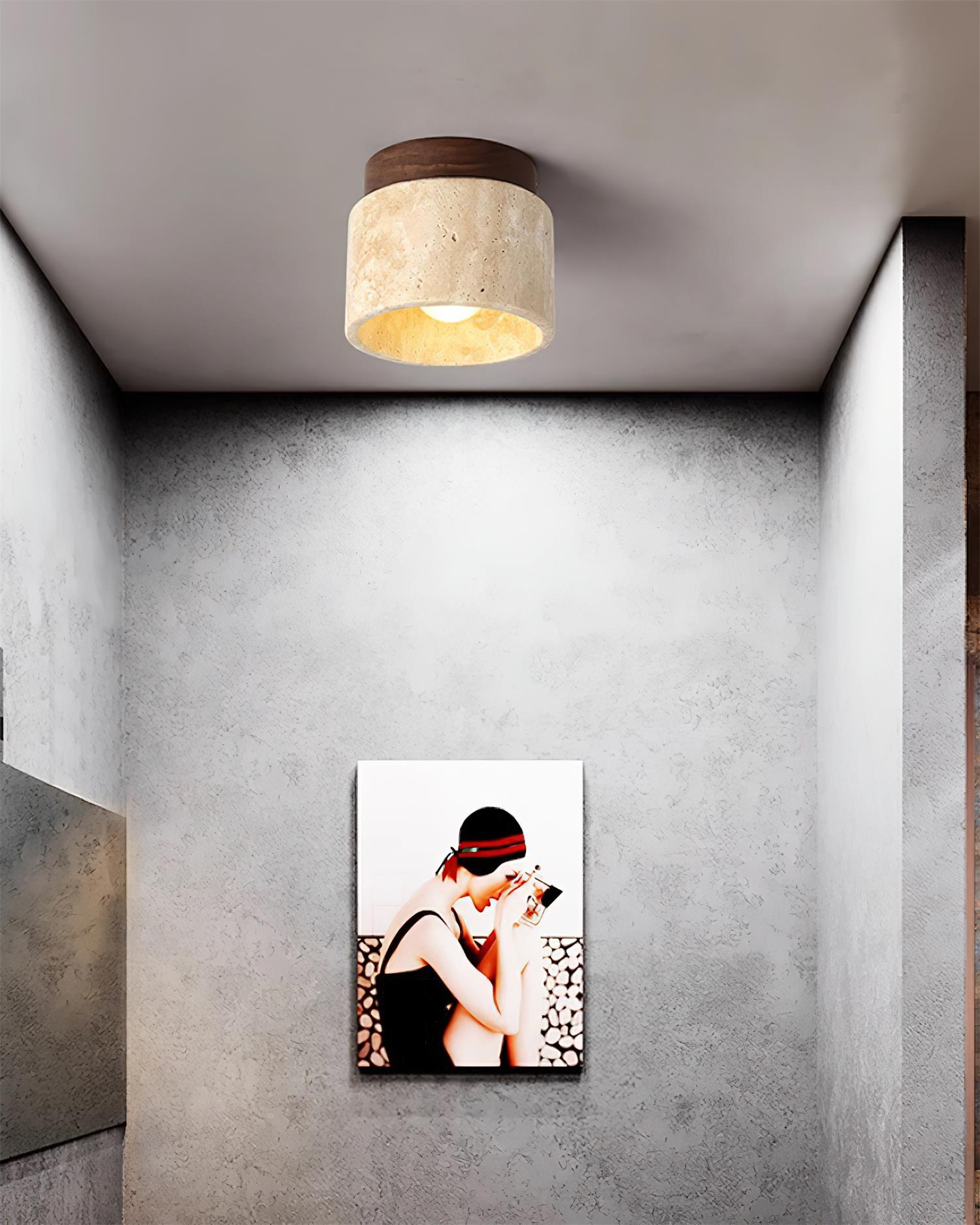 Ritta Stone Travertine Ceiling Light - Neutralighting
