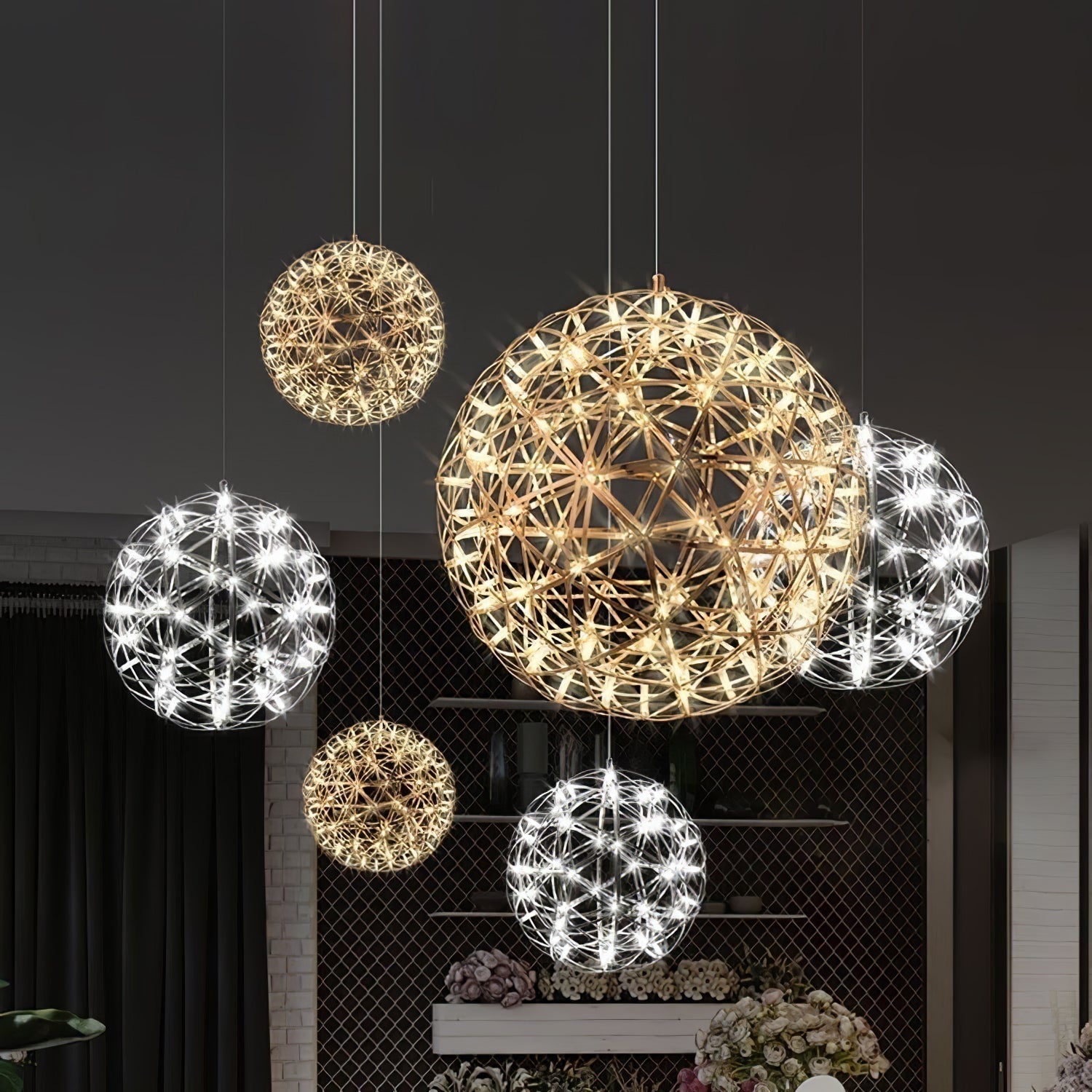 Silver Spark Ball Pendant Light - Blowlighting