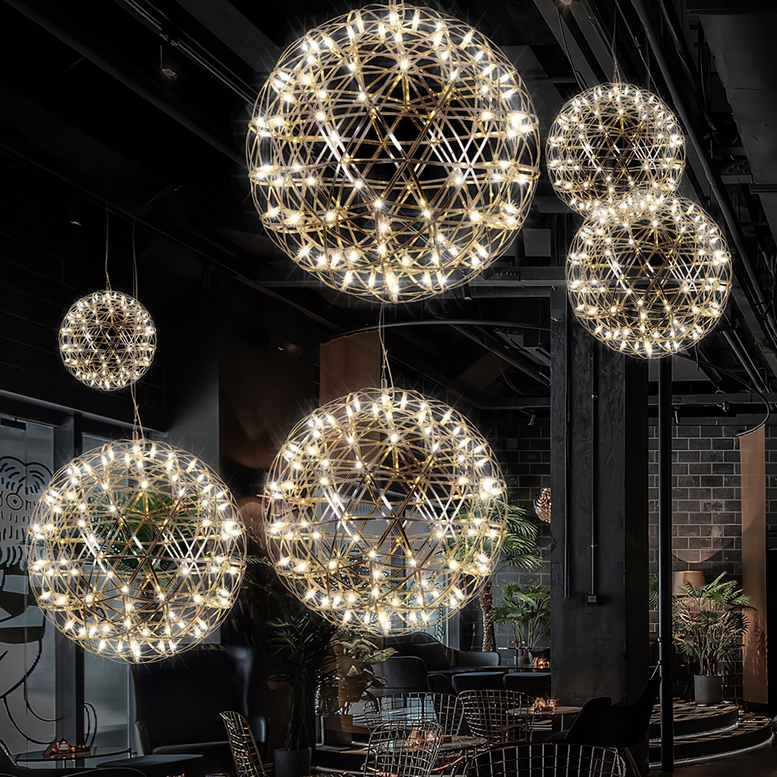 Silver Spark Ball Pendant Light - Blowlighting
