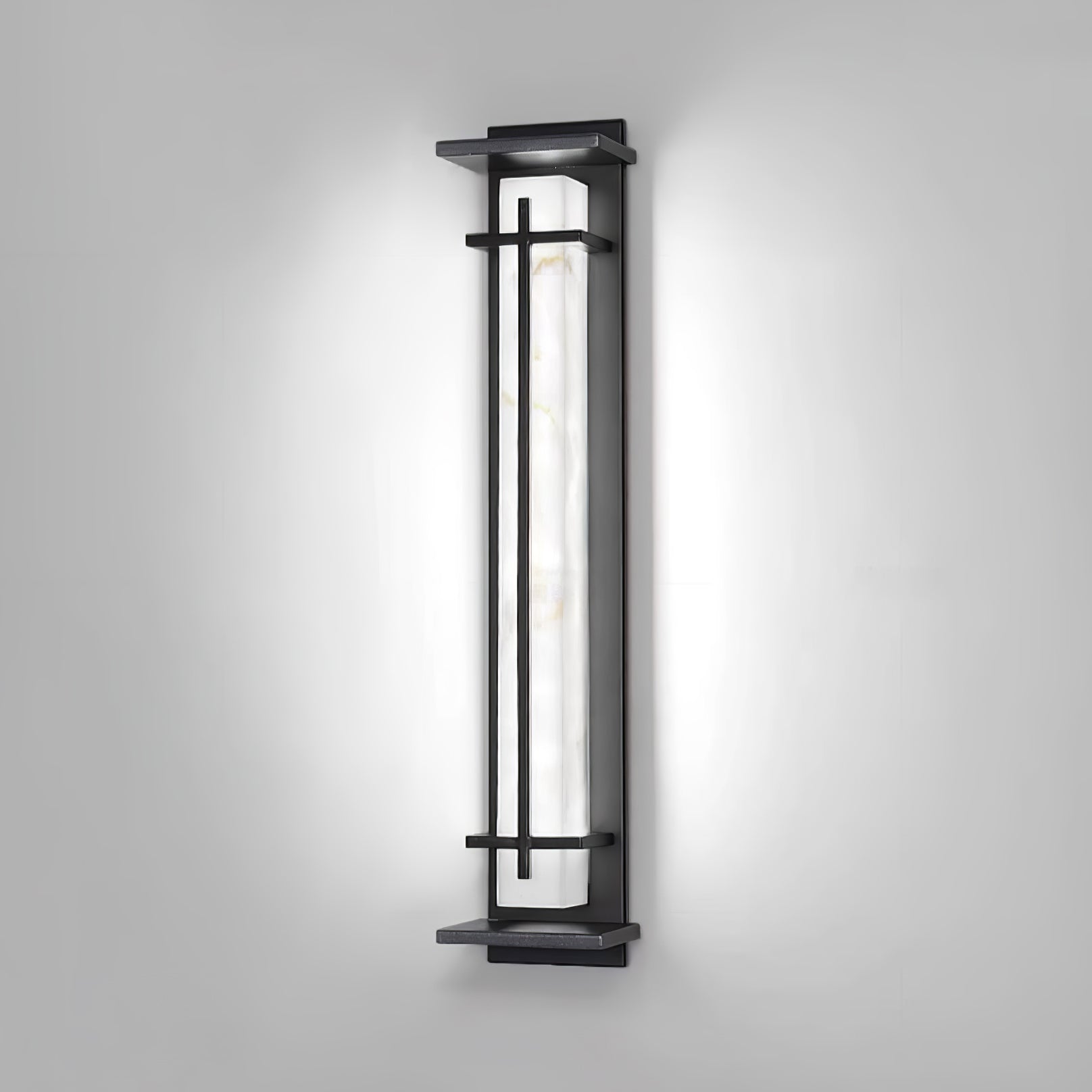 Ray Square Outdoor Wall Light Imitation Alabaster Waterproof - Neutralighting