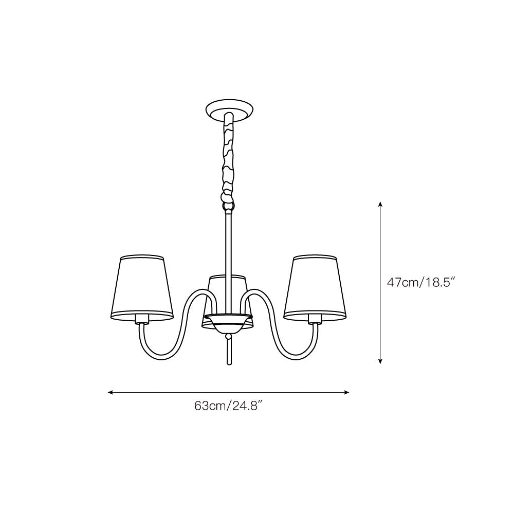 Aged Traditional Stacey Fabric Chandelier - Neutralighting