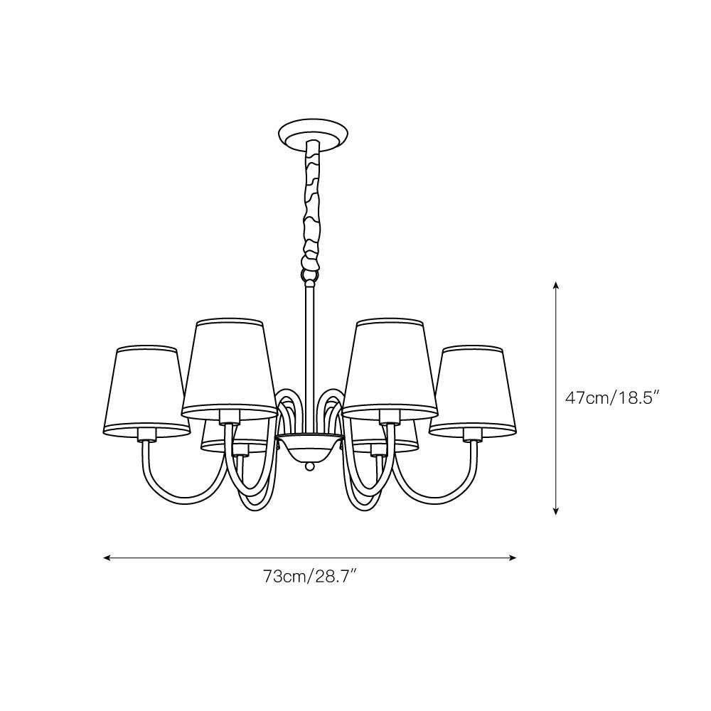 Aged Traditional Stacey Fabric Chandelier - Neutralighting