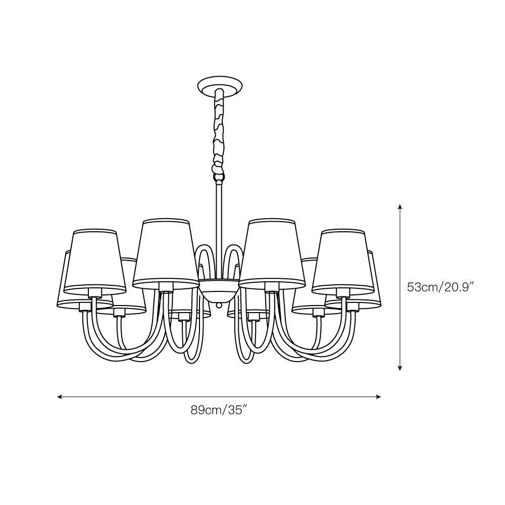 Aged Traditional Stacey Fabric Chandelier - Neutralighting