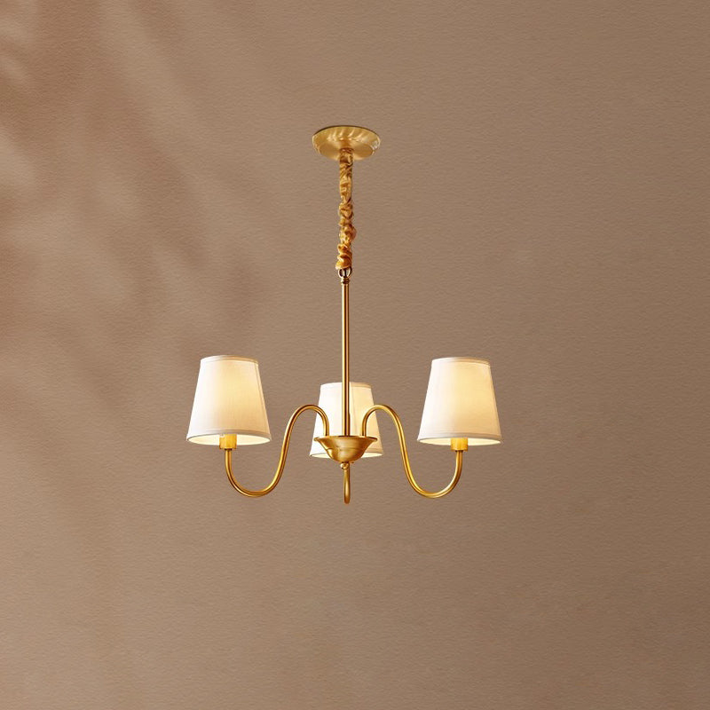 Aged Traditional Stacey Fabric Chandelier - Neutralighting
