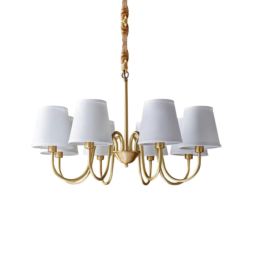 Aged Traditional Stacey Fabric Chandelier - Neutralighting