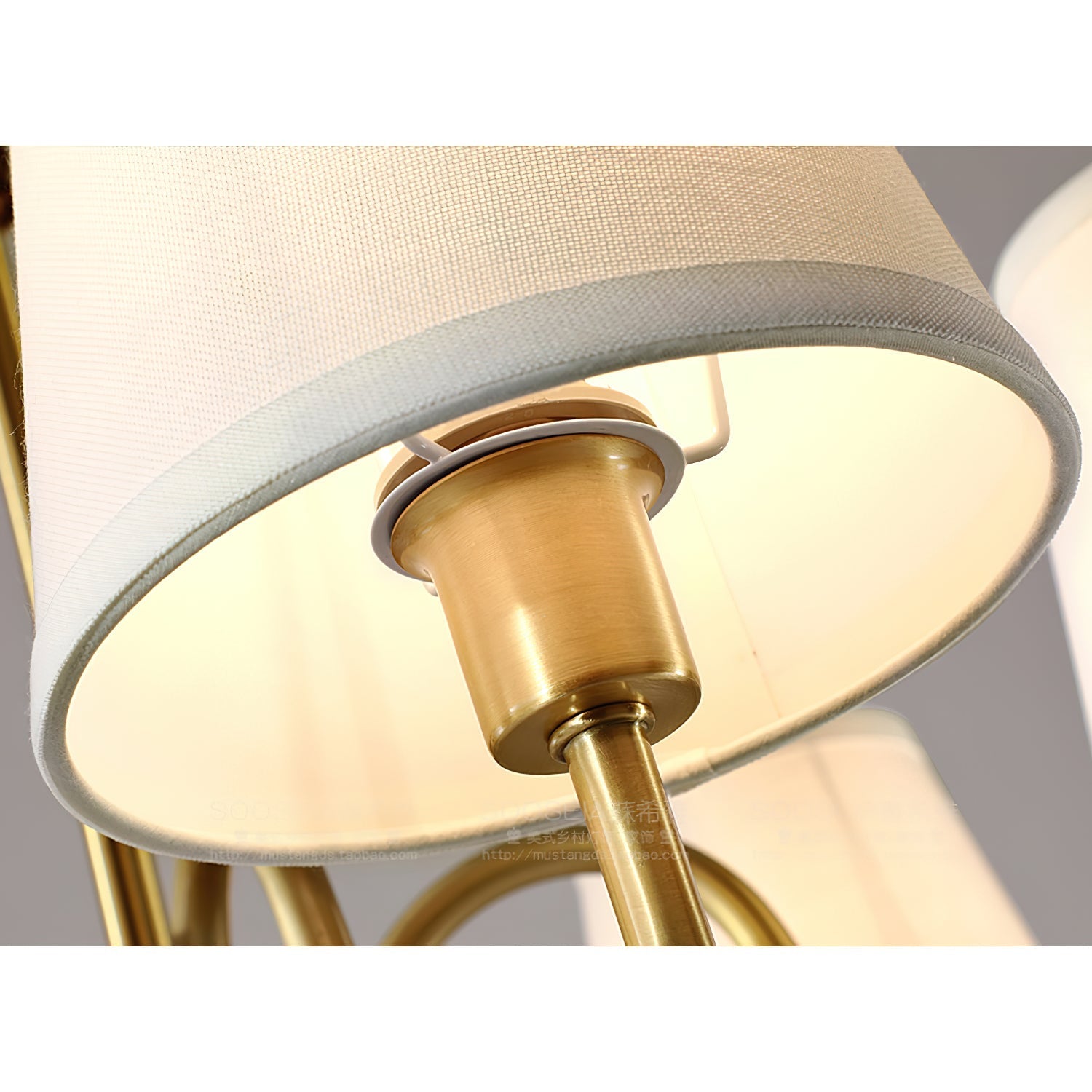 Aged Traditional Stacey Fabric Chandelier - Neutralighting