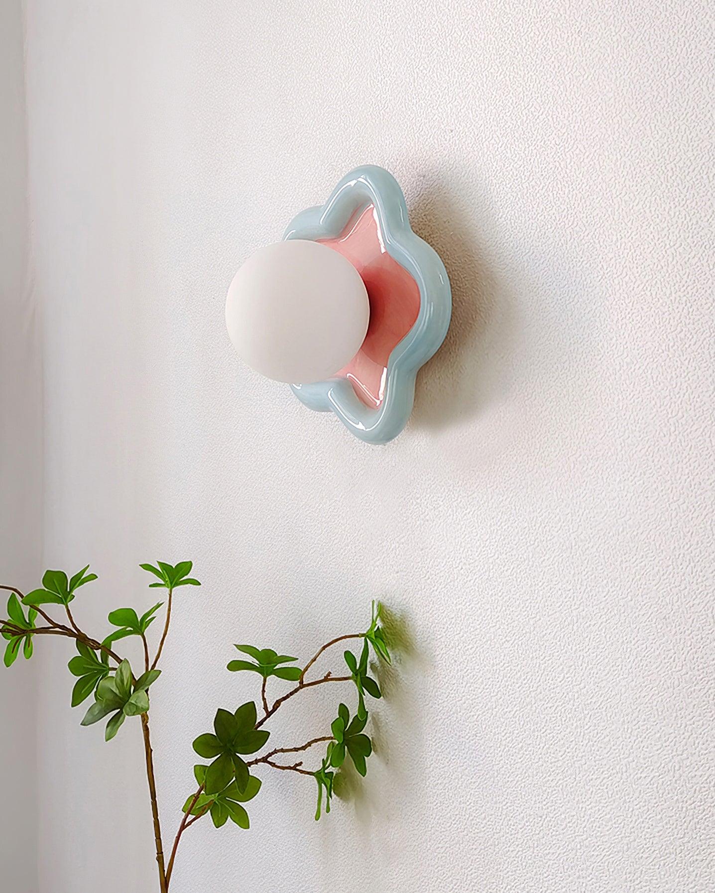 Petani Pink Yellow Flower Wall Light - Neutralighting