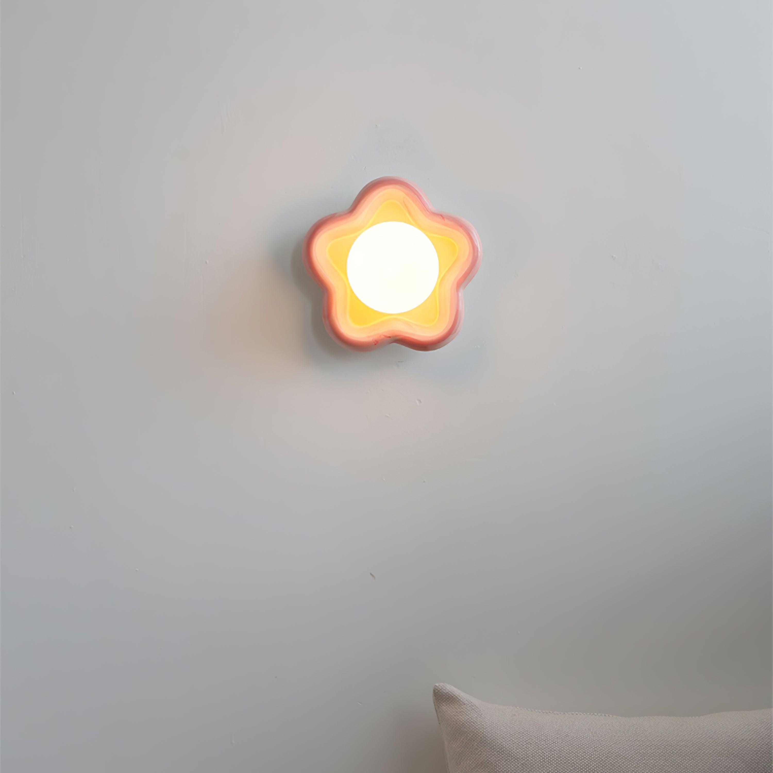 Petani Pink Yellow Flower Wall Light - Neutralighting