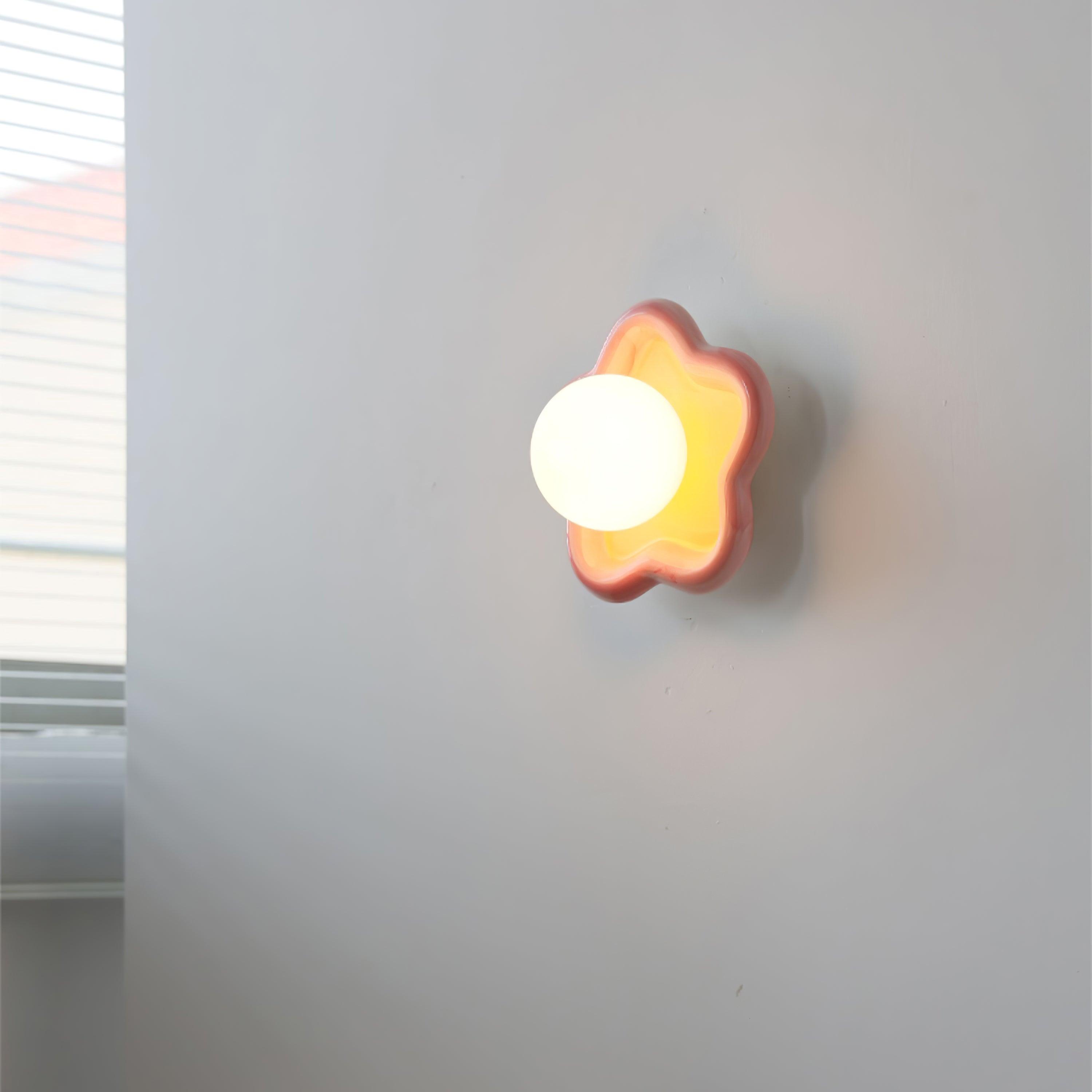 Petani Pink Yellow Flower Wall Light - Neutralighting