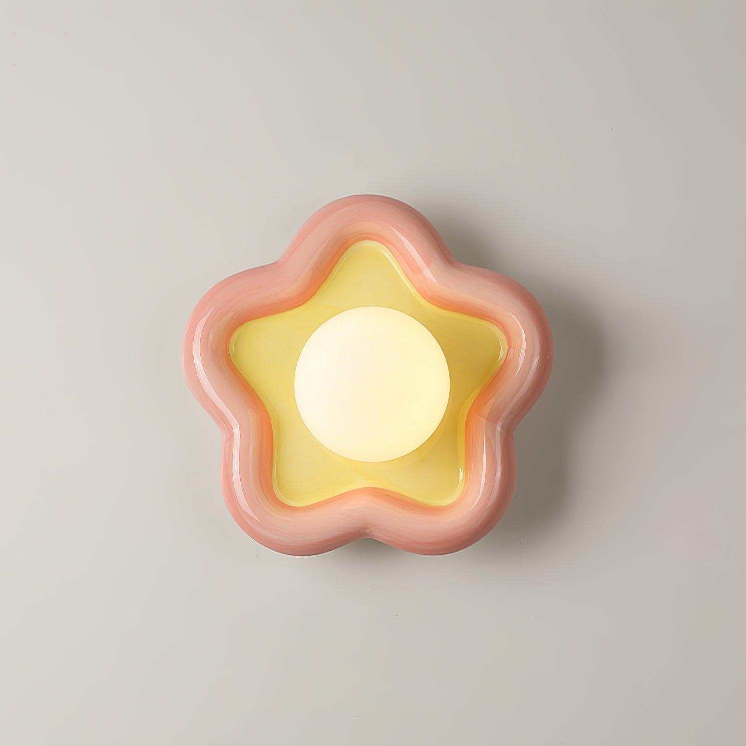 Petani Pink Yellow Flower Wall Light - Neutralighting