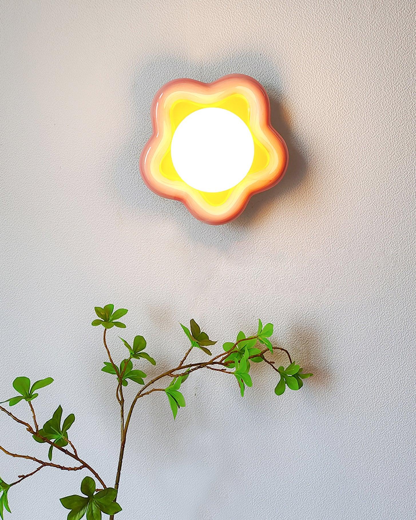 Petani Pink Yellow Flower Wall Light - Neutralighting
