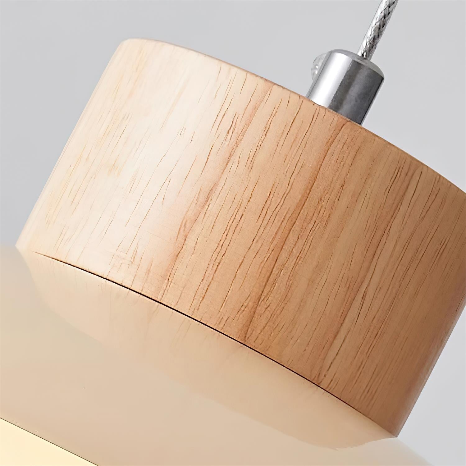 Pendant Lamp Metal and Wood PE Shade Dome Shape Minimalist - Neutralighting