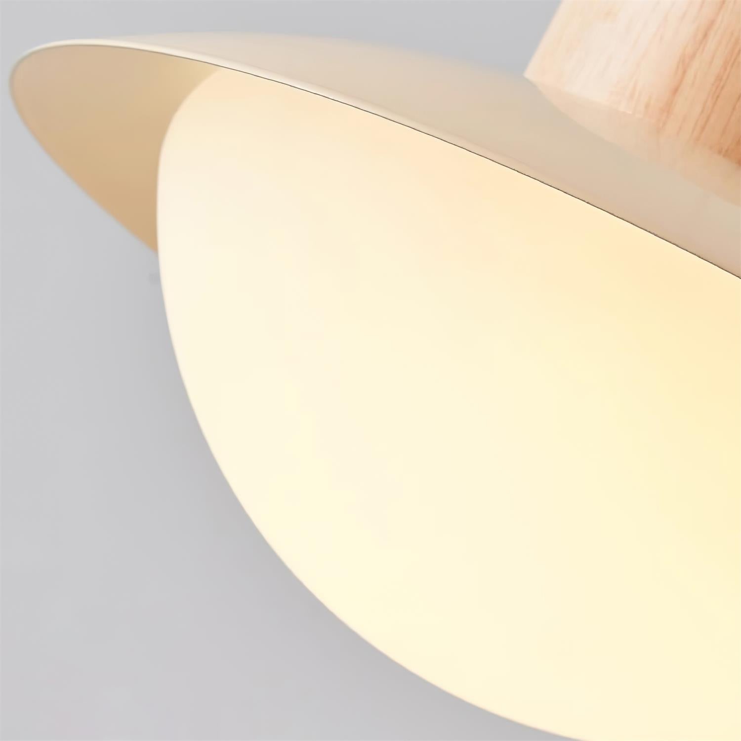 Pendant Lamp Metal and Wood PE Shade Dome Shape Minimalist - Neutralighting