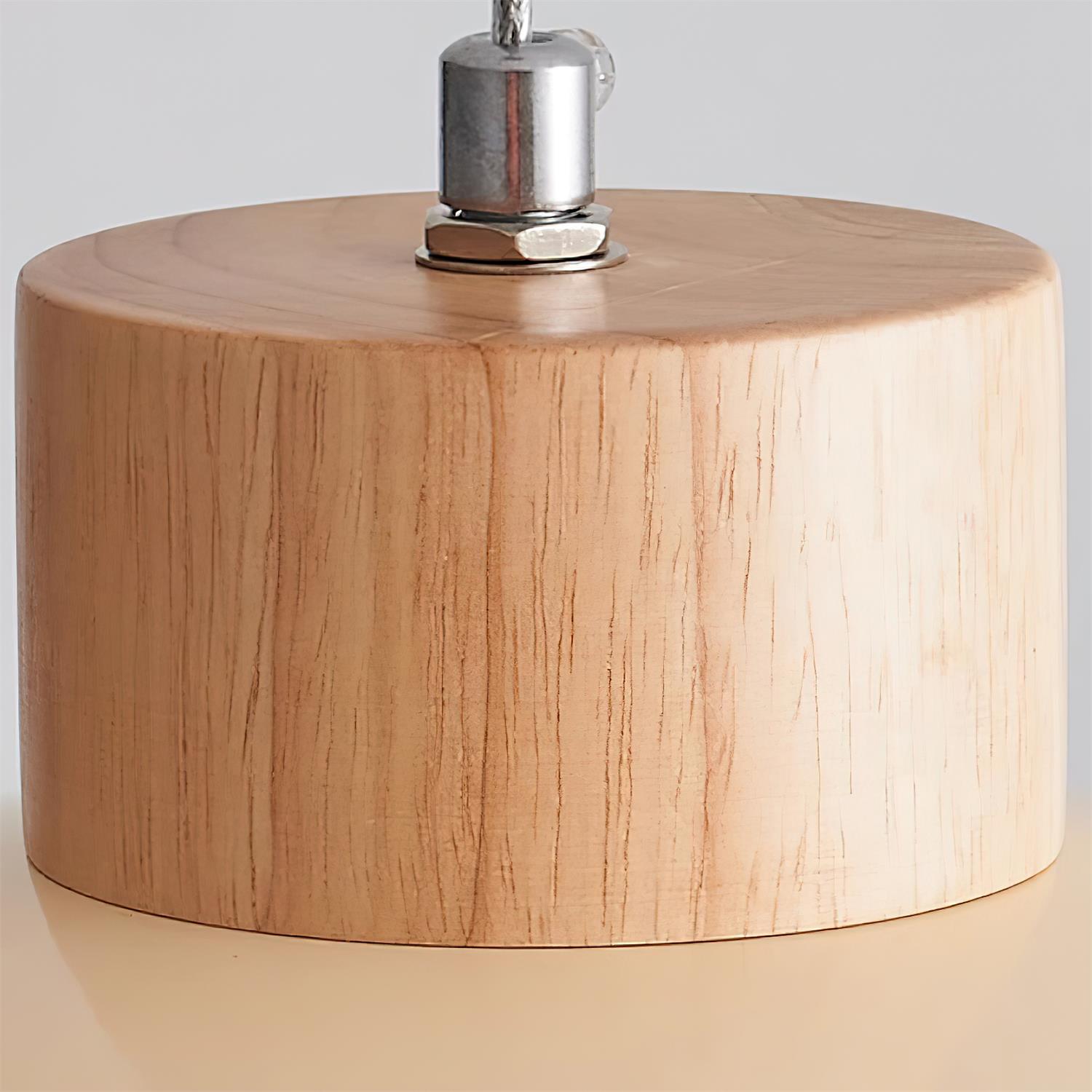 Pendant Lamp Metal and Wood PE Shade Dome Shape Minimalist - Neutralighting
