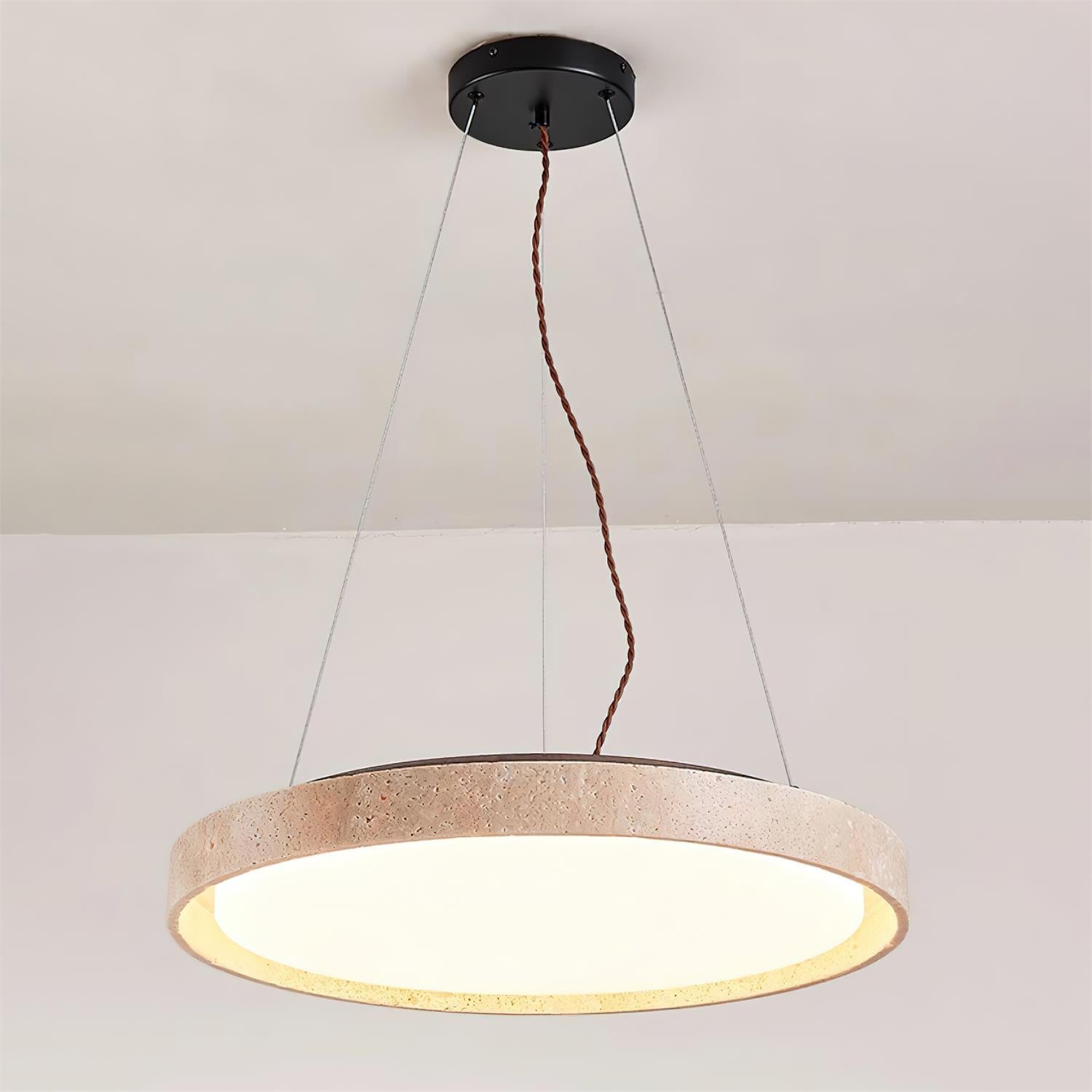 Ritta Pendant Light Travertine Ring - Neutralighting