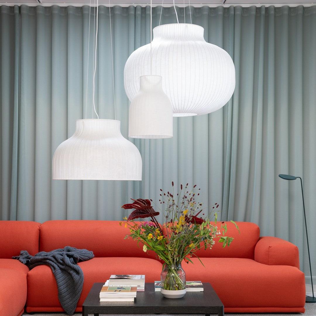 Pendant Light Silk Bell Shade Pleated Curved Modern Minimalist - Neutralighting