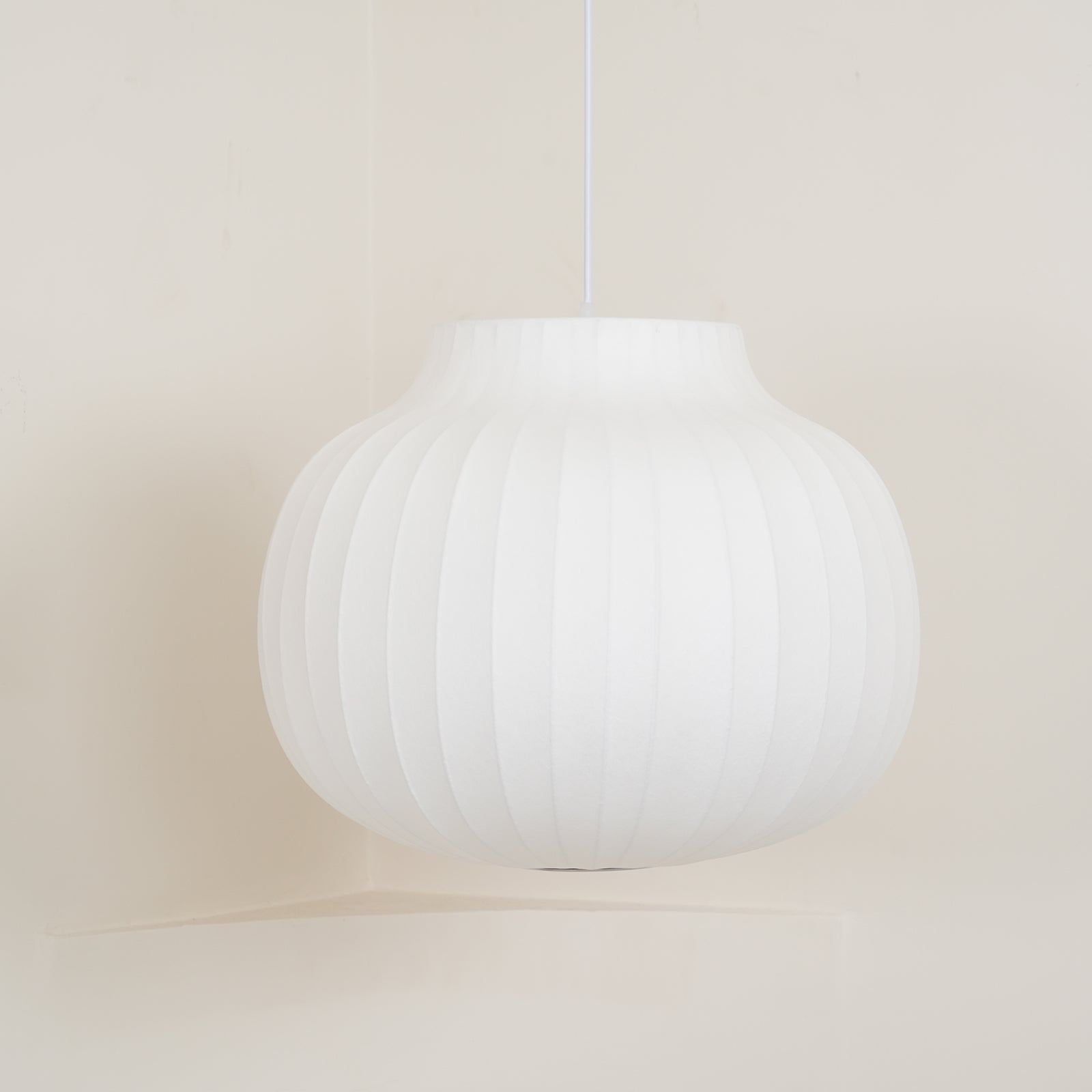 Pendant Light Silk Bell Shade Pleated Curved Modern Minimalist - Neutralighting