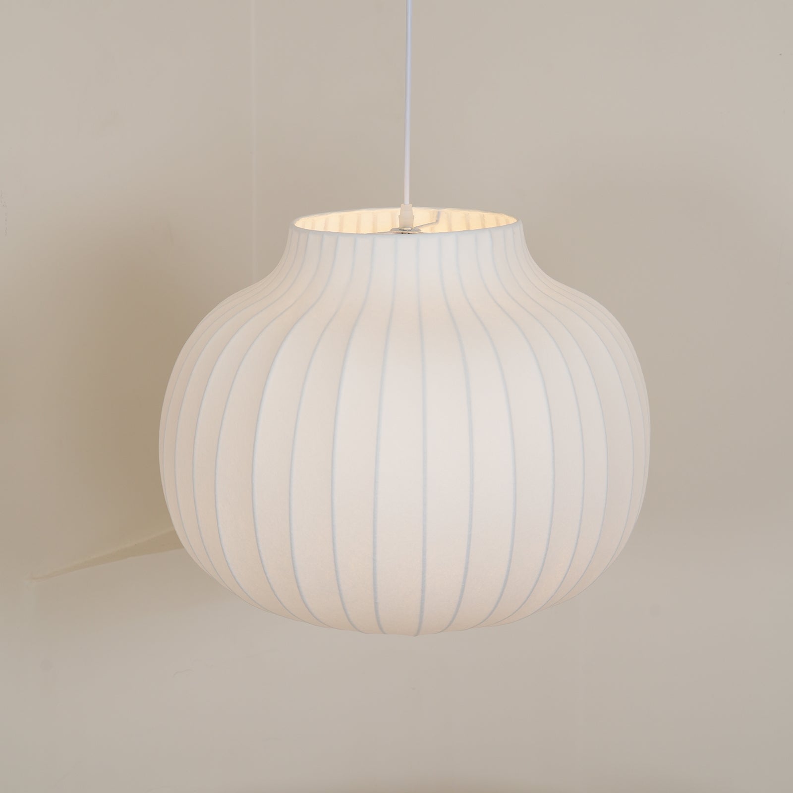 Pendant Light Silk Bell Shade Pleated Curved Modern Minimalist - Neutralighting