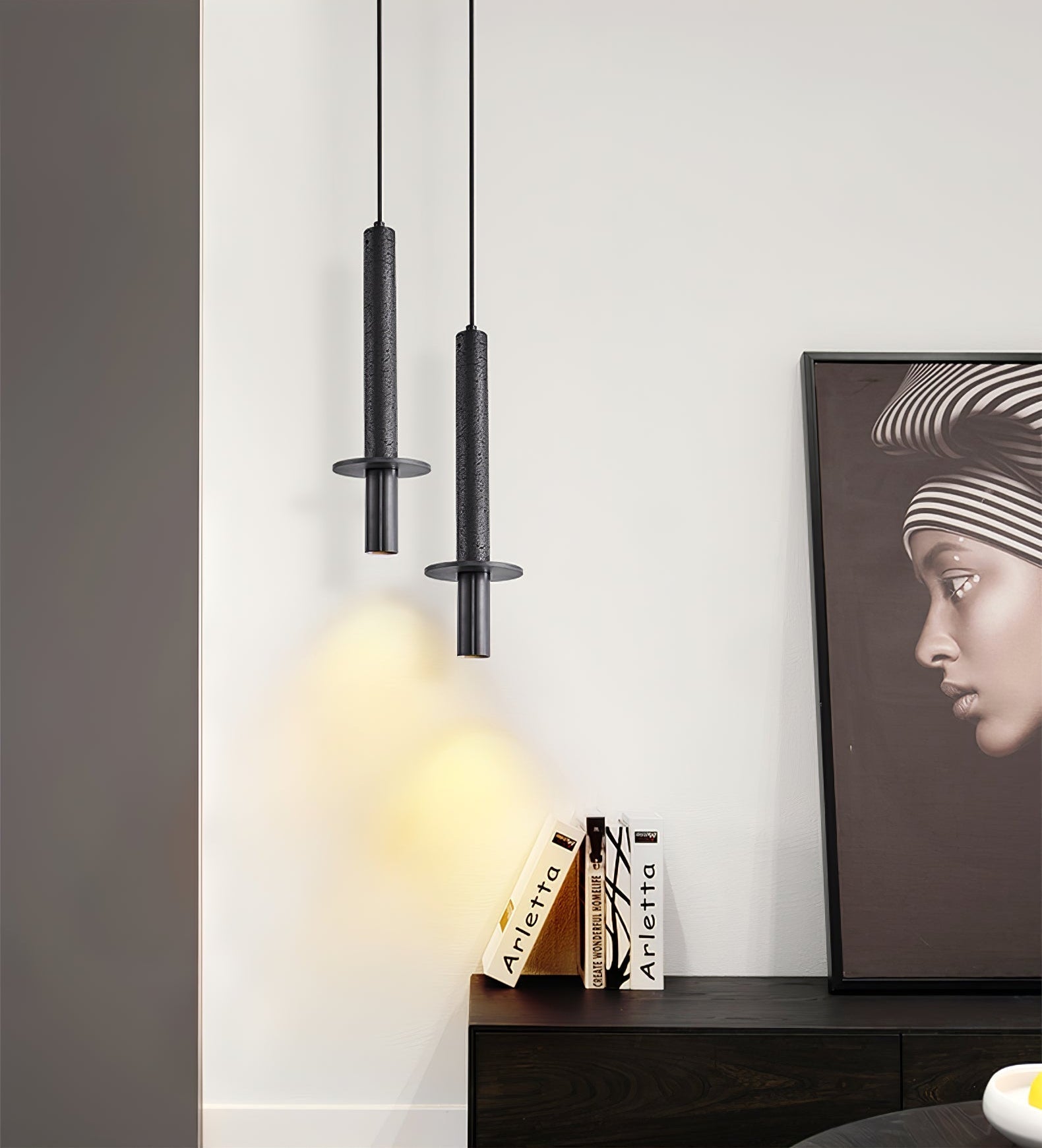 Avdoryra Dual Cylinder Travertine Pendant Light - Neutralighting