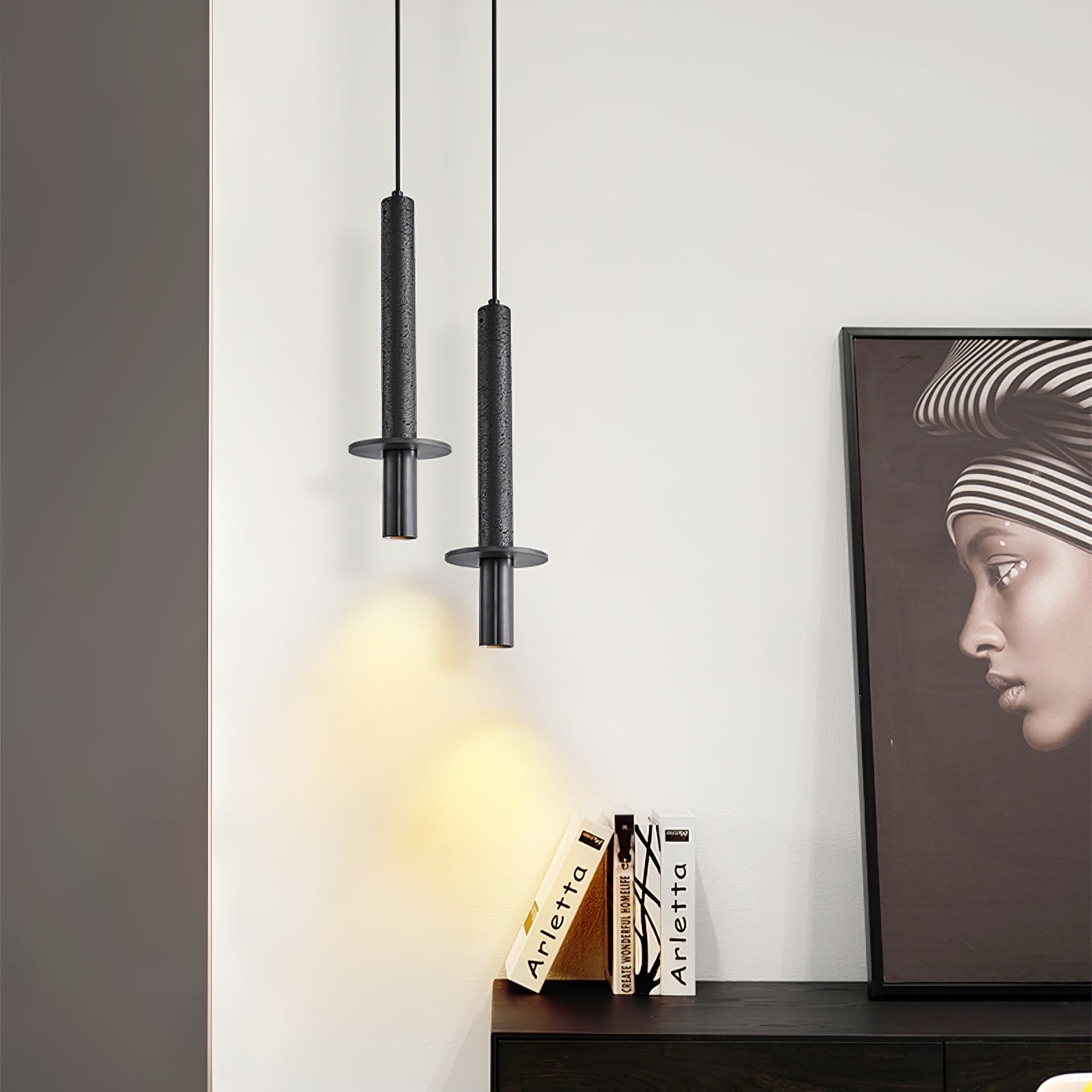 Avdoryra Dual Cylinder Travertine Pendant Light - Neutralighting