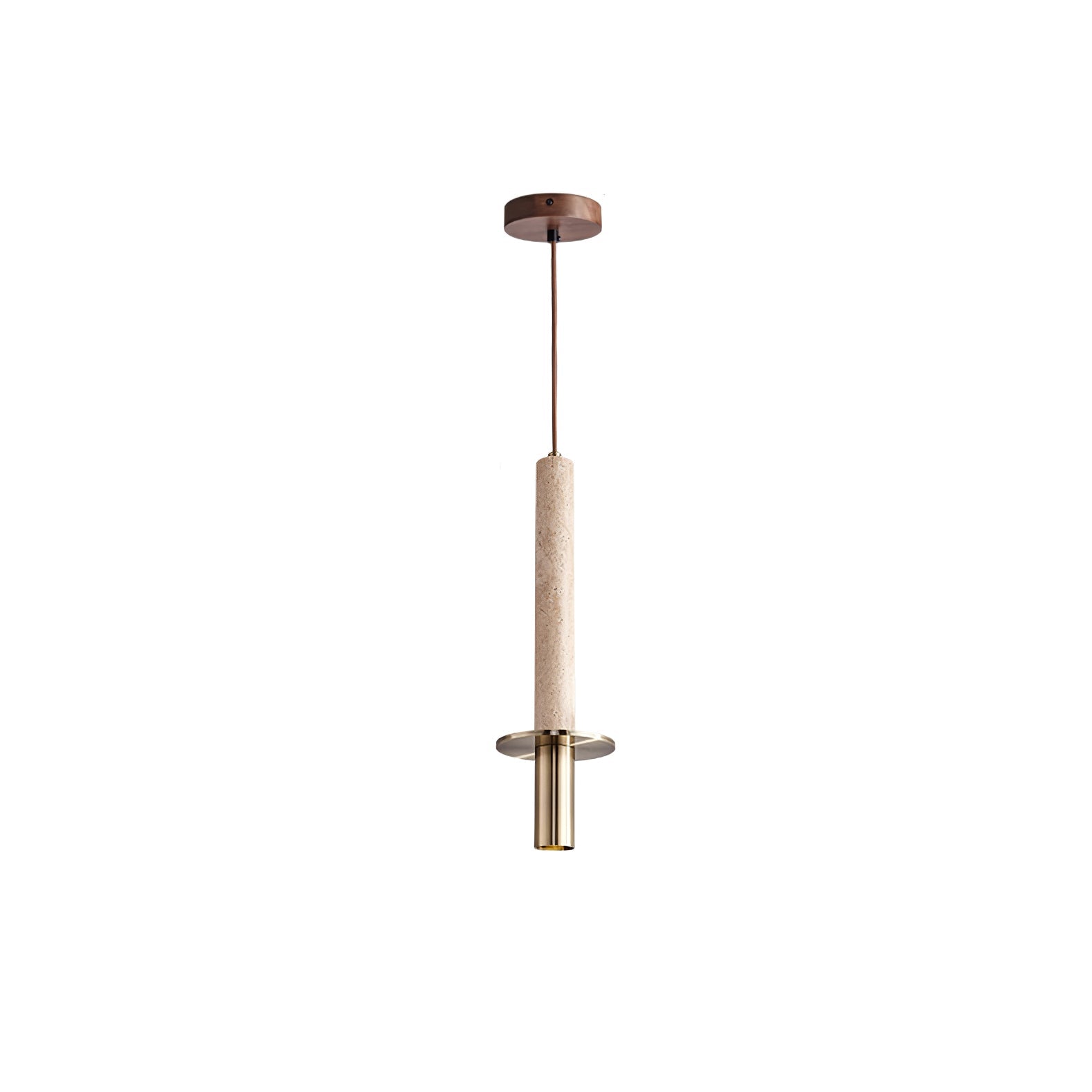 Avdoryra Dual Cylinder Travertine Pendant Light - Neutralighting
