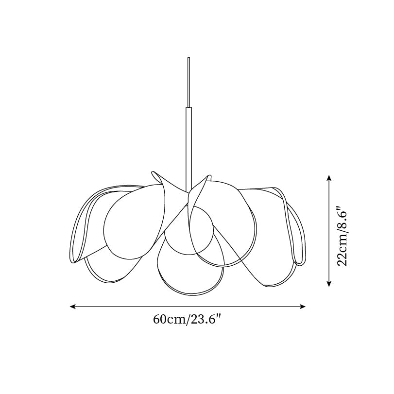 Pendant Lamp Petal Plant Fiber Shade Brown Glass Bohemian - Neutralighting