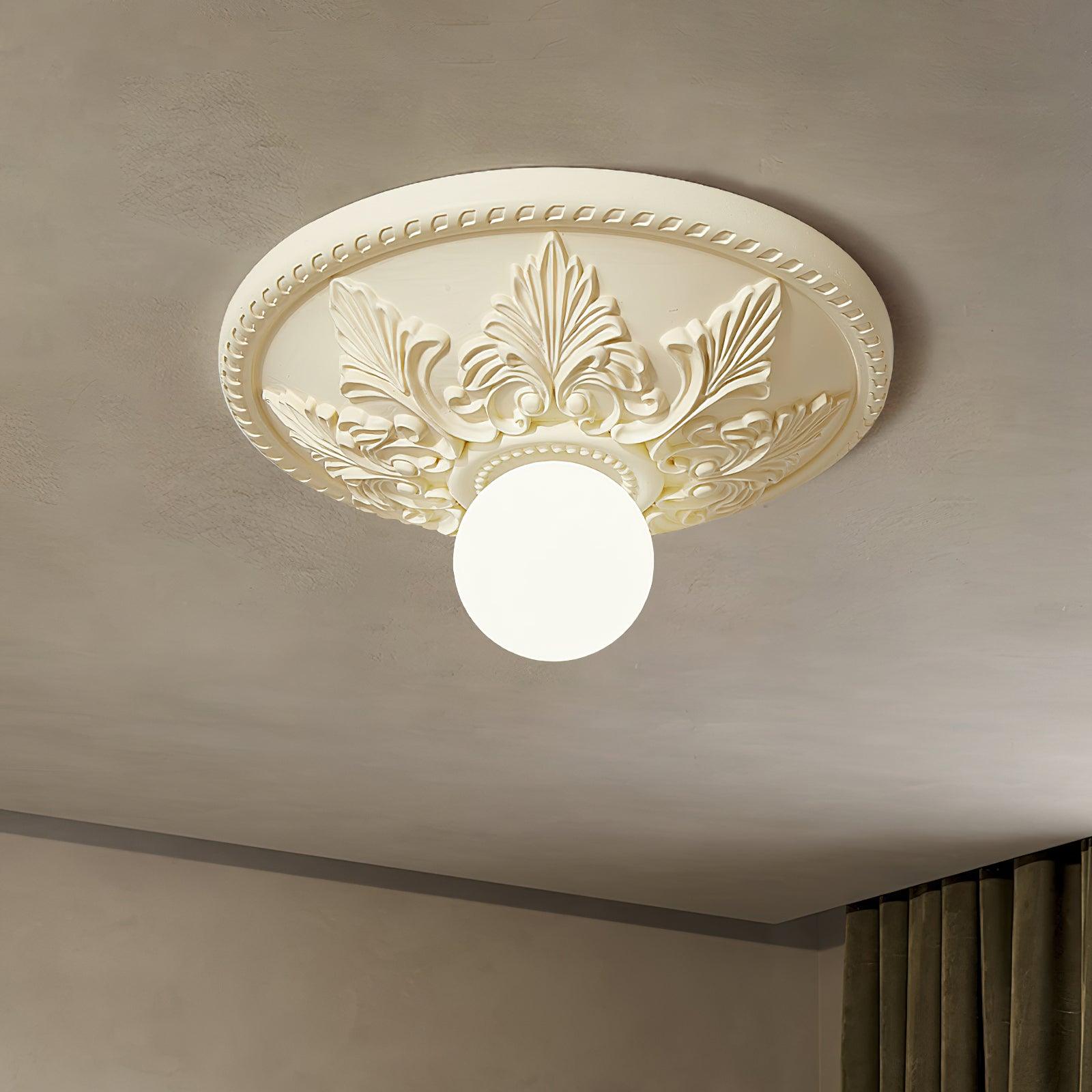 Ceiling Light Resin Canopy Glass Globe Classic Ornate - Neutralighting