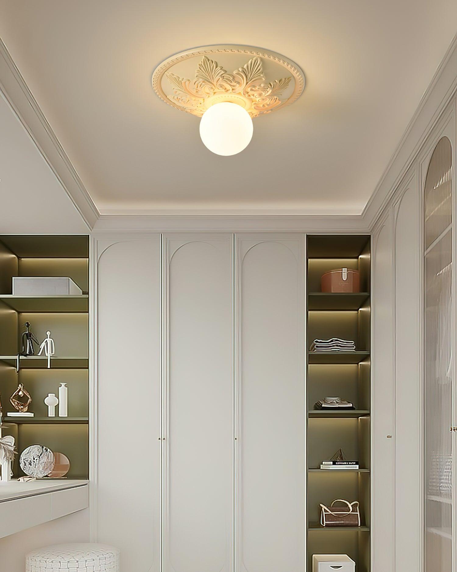 Ceiling Light Resin Canopy Glass Globe Classic Ornate - Neutralighting