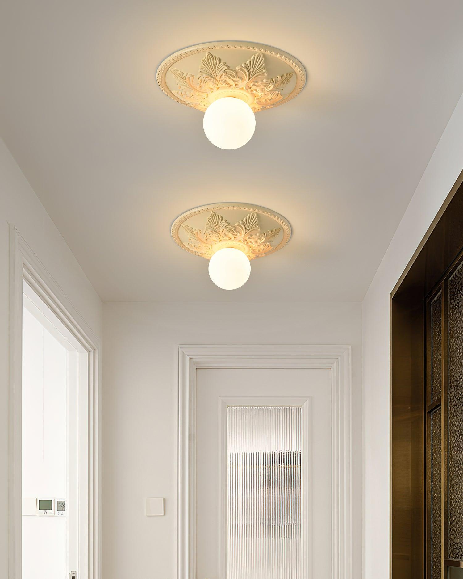 Ceiling Light Resin Canopy Glass Globe Classic Ornate - Neutralighting